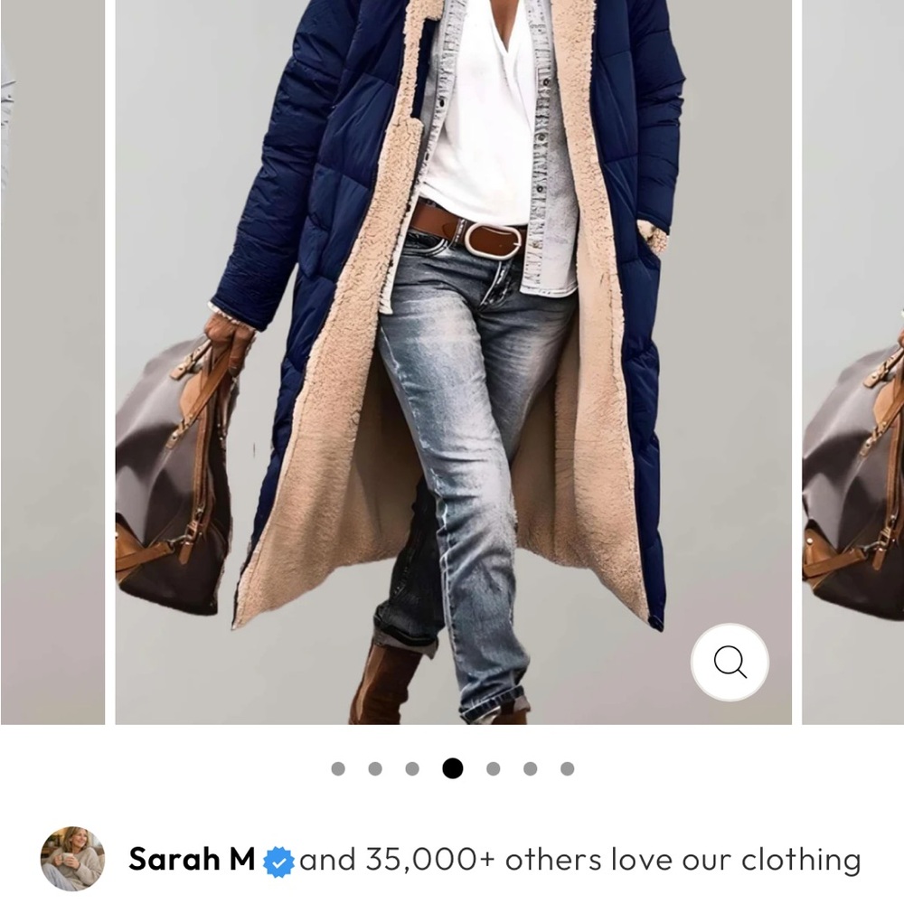 ❄️❄️NWOT Navy Blue Long Puffer Coat with Beige Lining